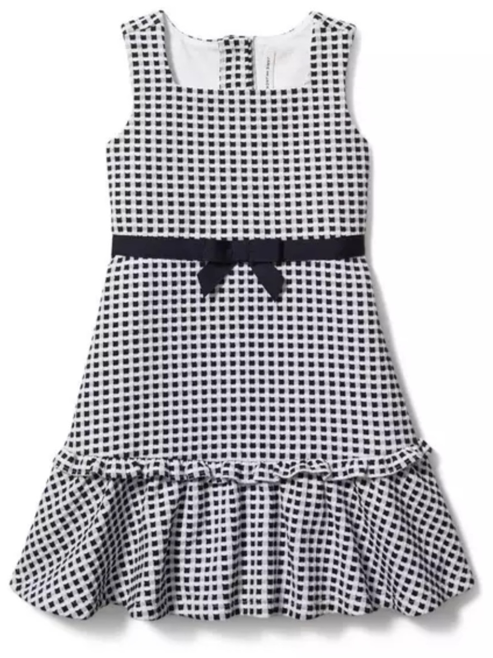 Janie And Jack Girls Jacquard Mini Check Dress - Size Small